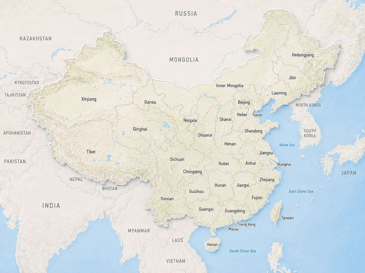 Map of domestic oil and gas projects in China